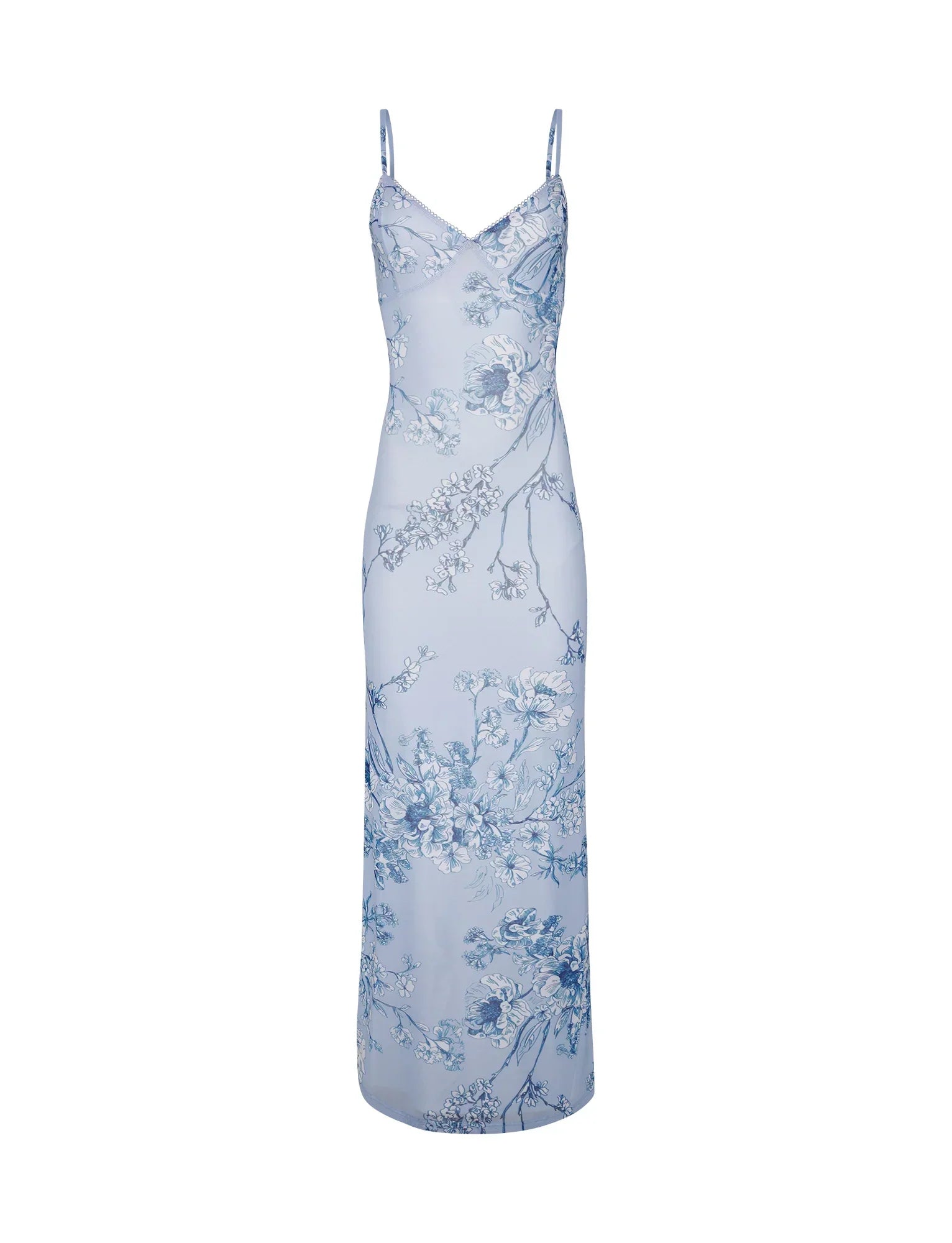 Floral blue lace dress