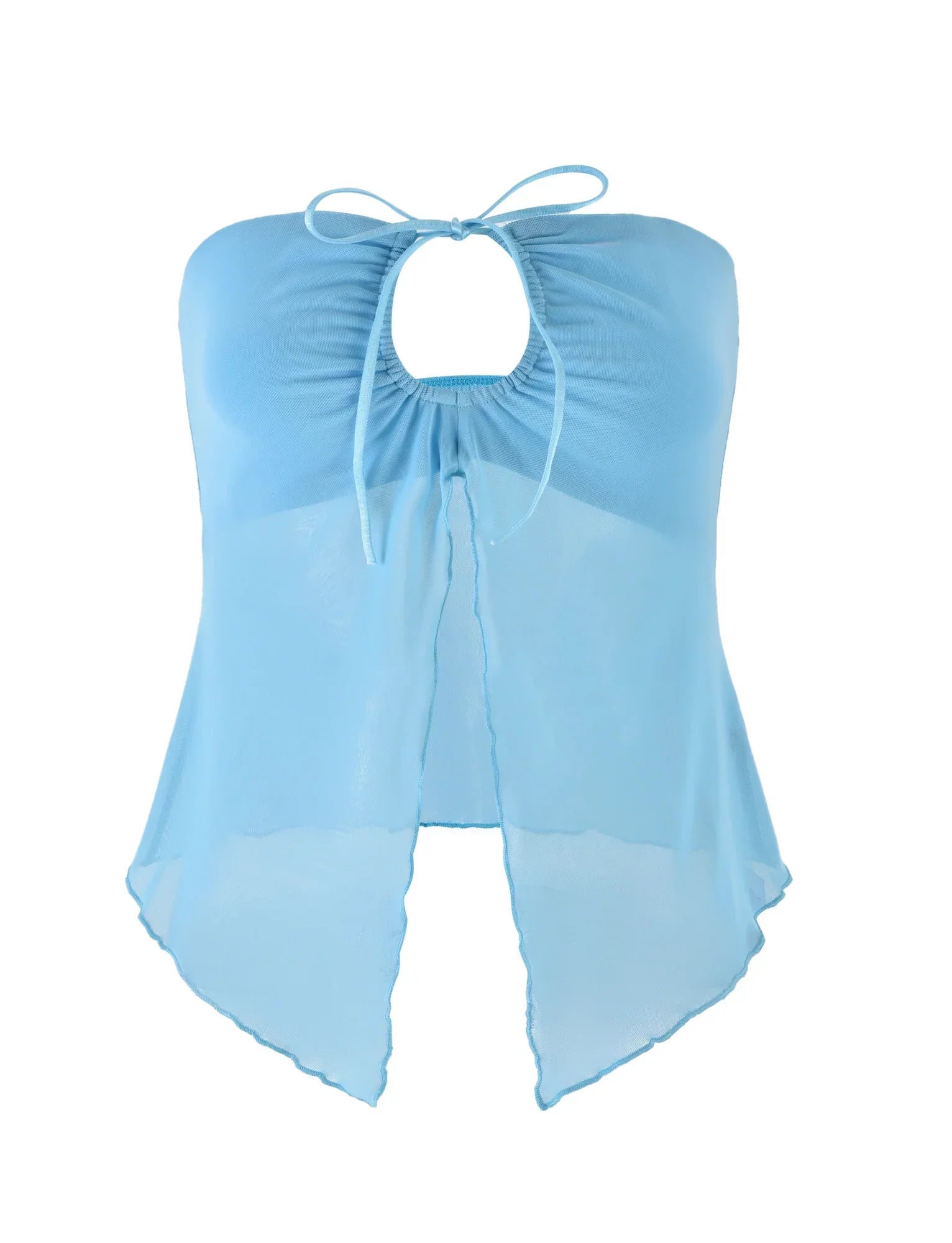 Elegant translucent top with skirt