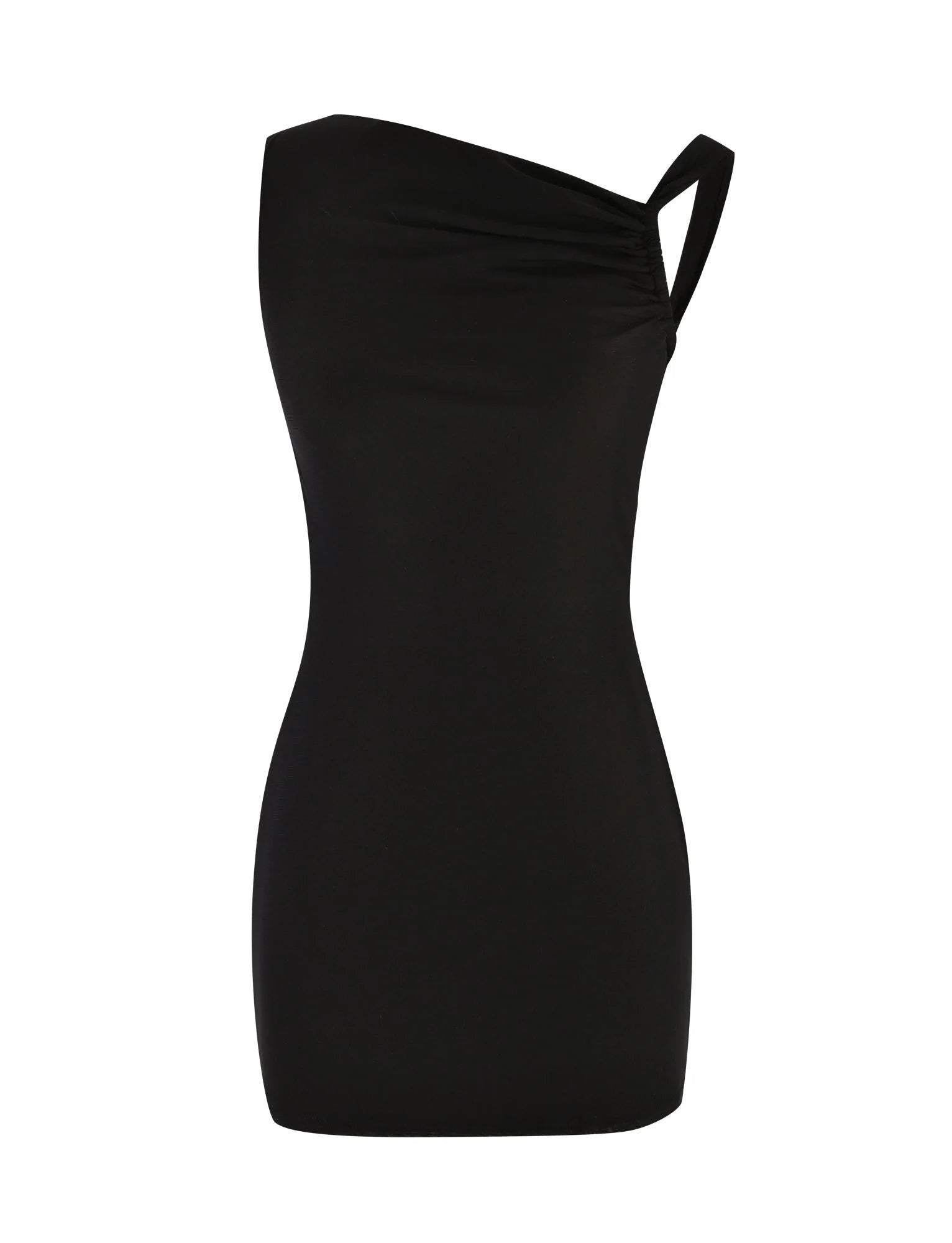 V-neck Drawstring Ruffle Tight Braces Hip Mini Skirt