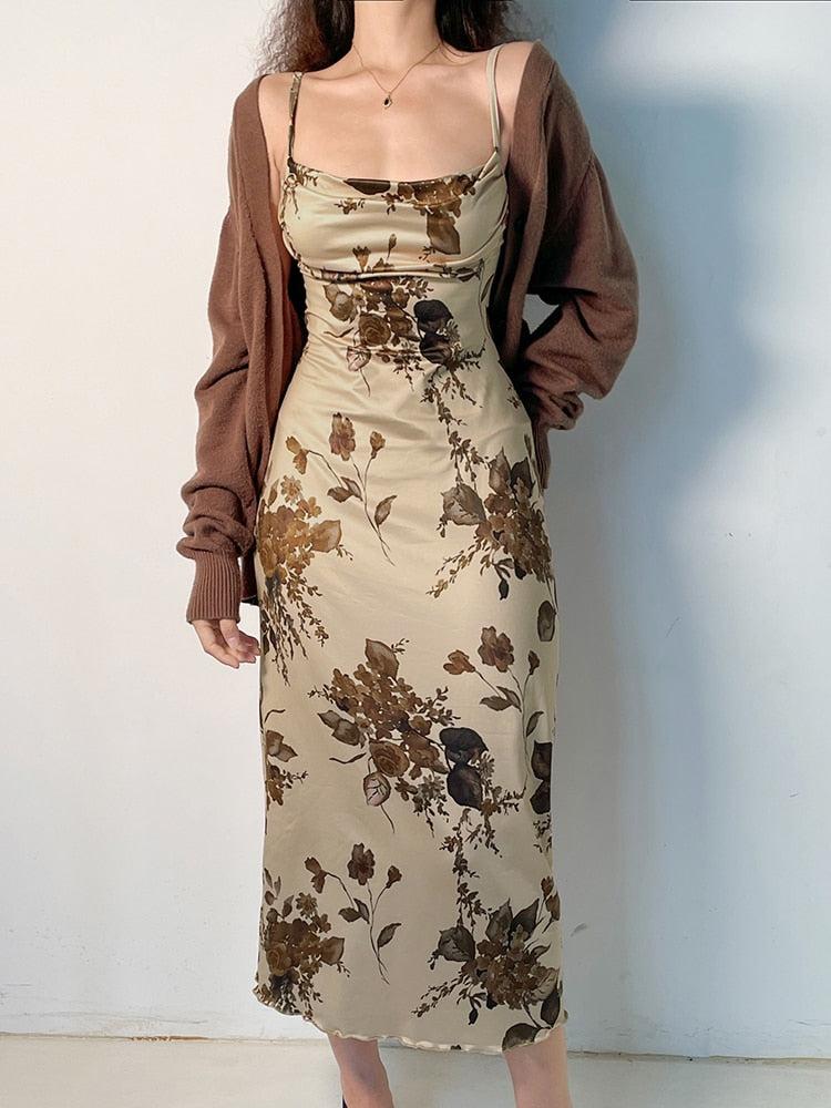 Vintage floral maxi dress