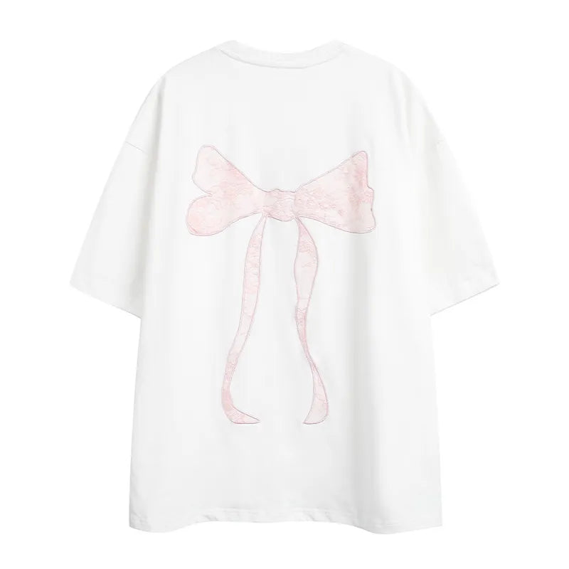Bow Embroidered Oversized T-shirt