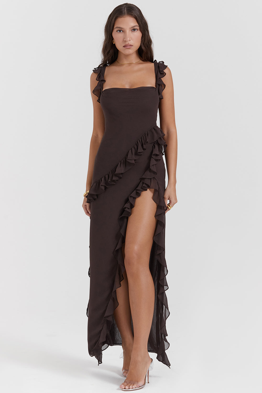 Maxi dress with ruffles