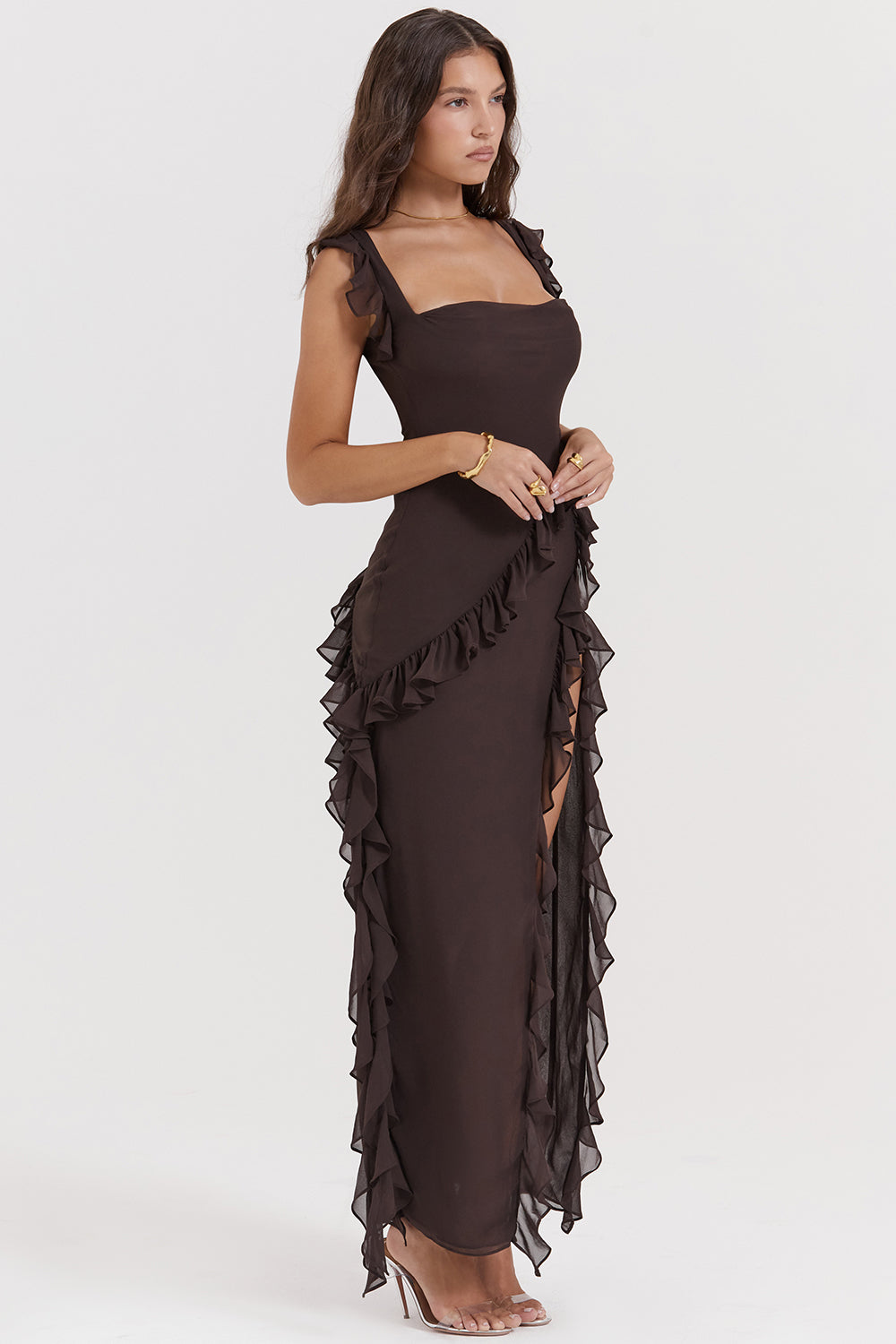 Maxi dress with ruffles
