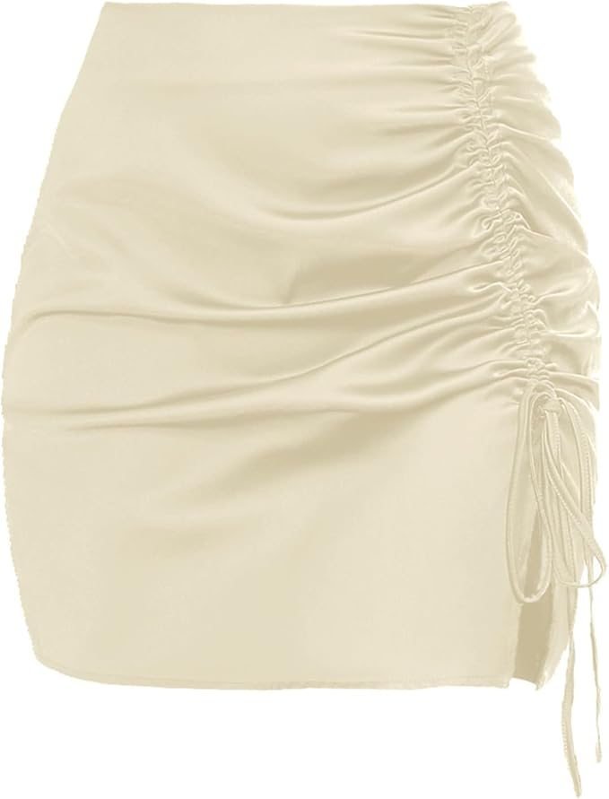 Ruched Side Slit Skirt