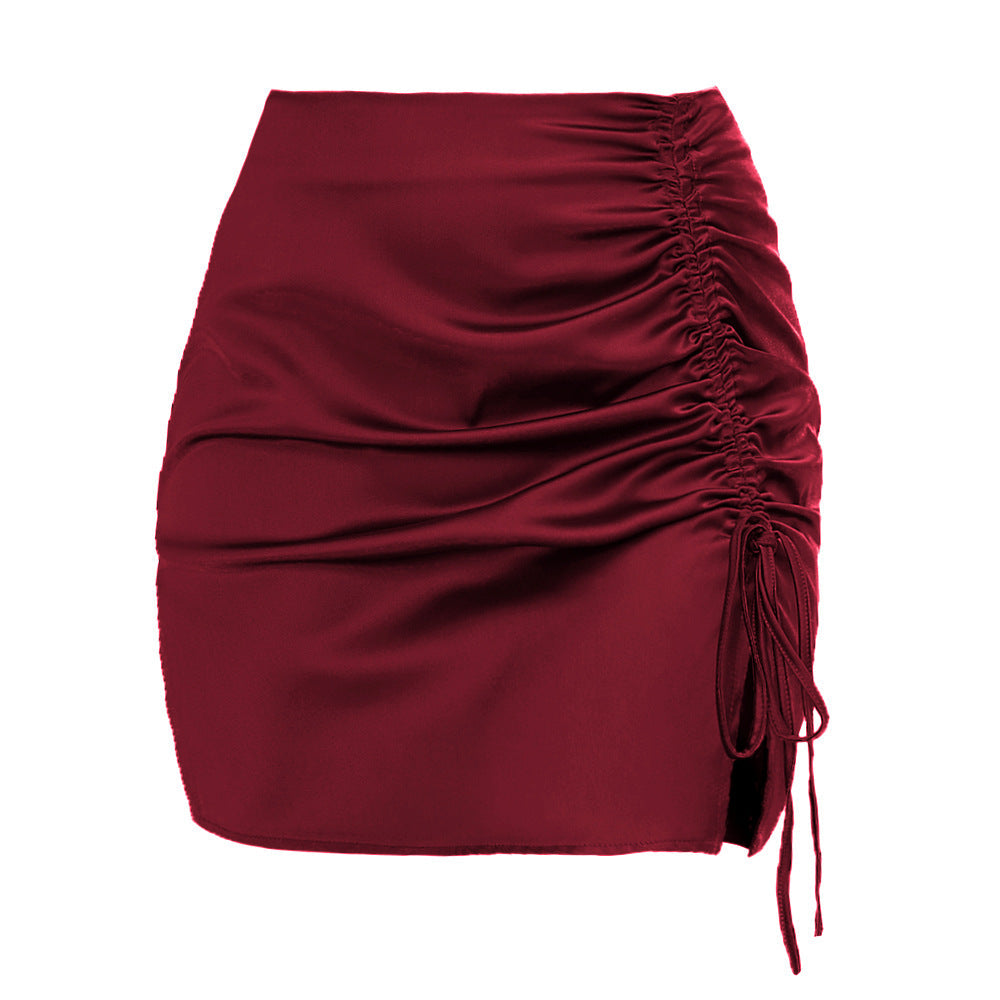 Ruched Side Slit Skirt