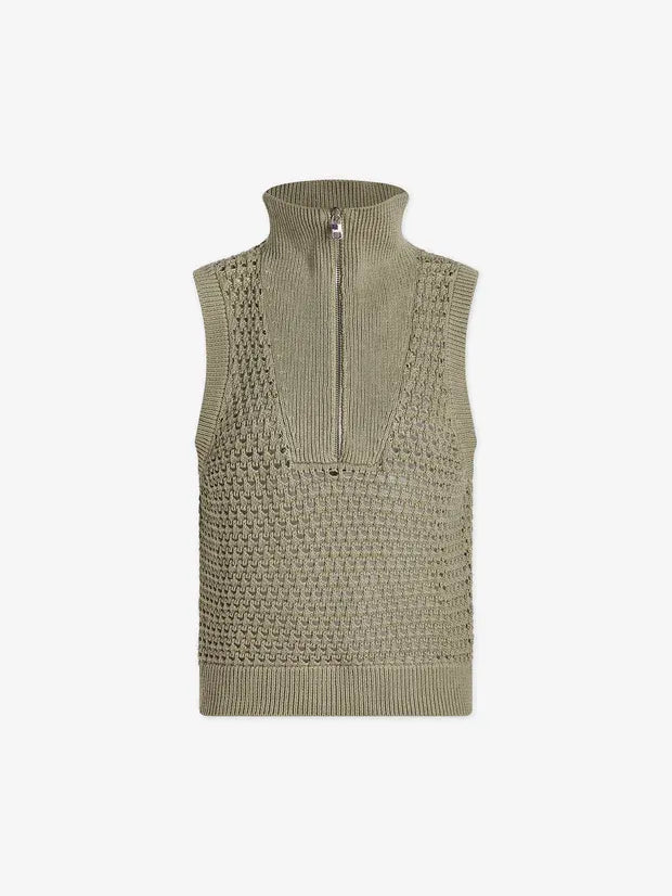 Green Zip-up Tank Top