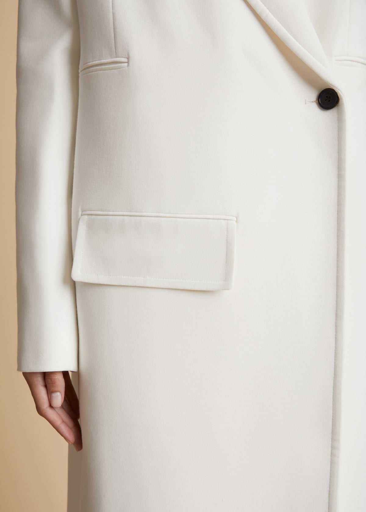 Oblique Cut White Coat