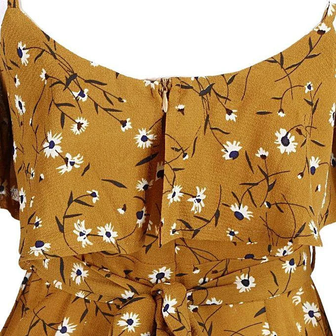 Summer Backless Floral Jumpsuit
