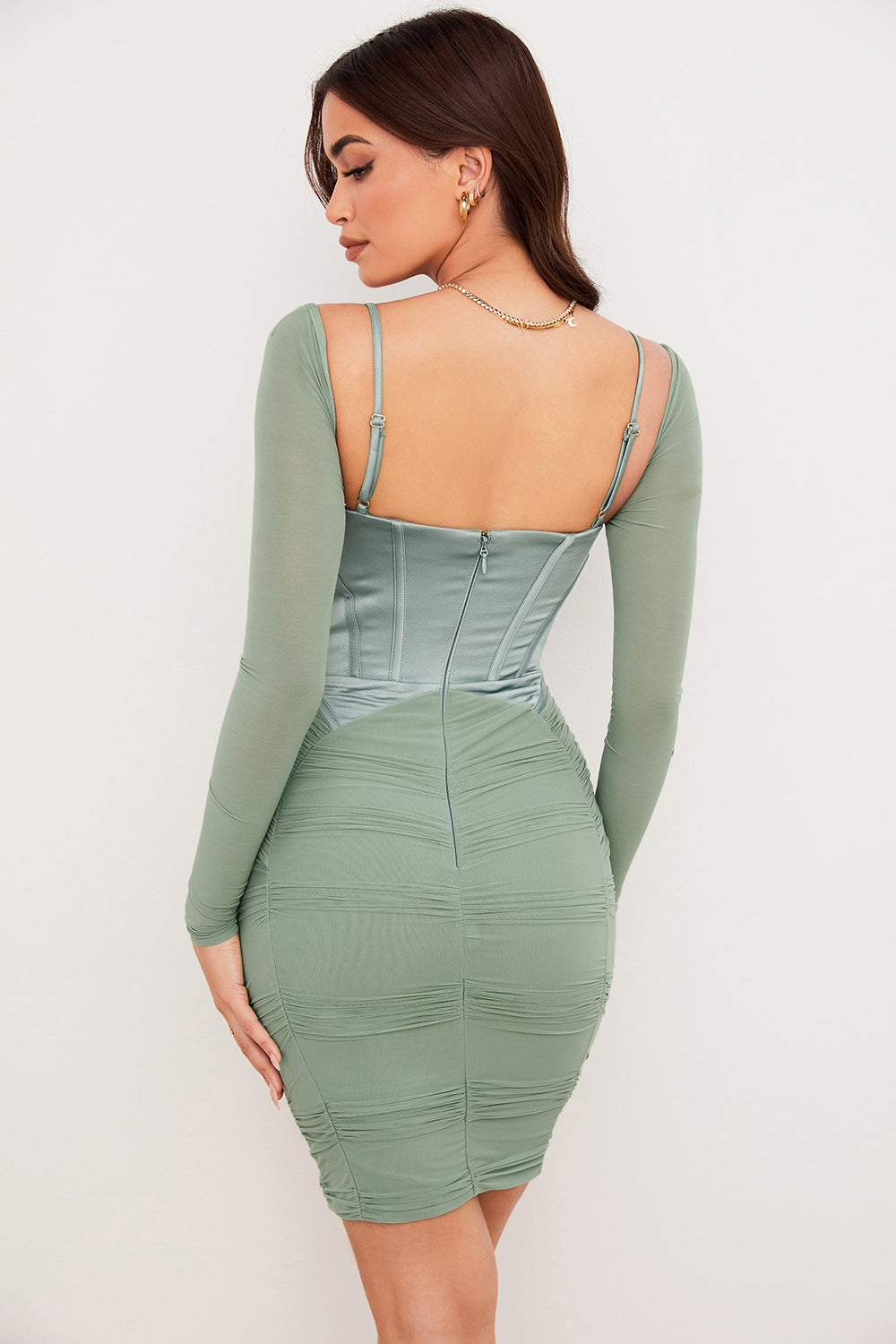 Pleated corset dress