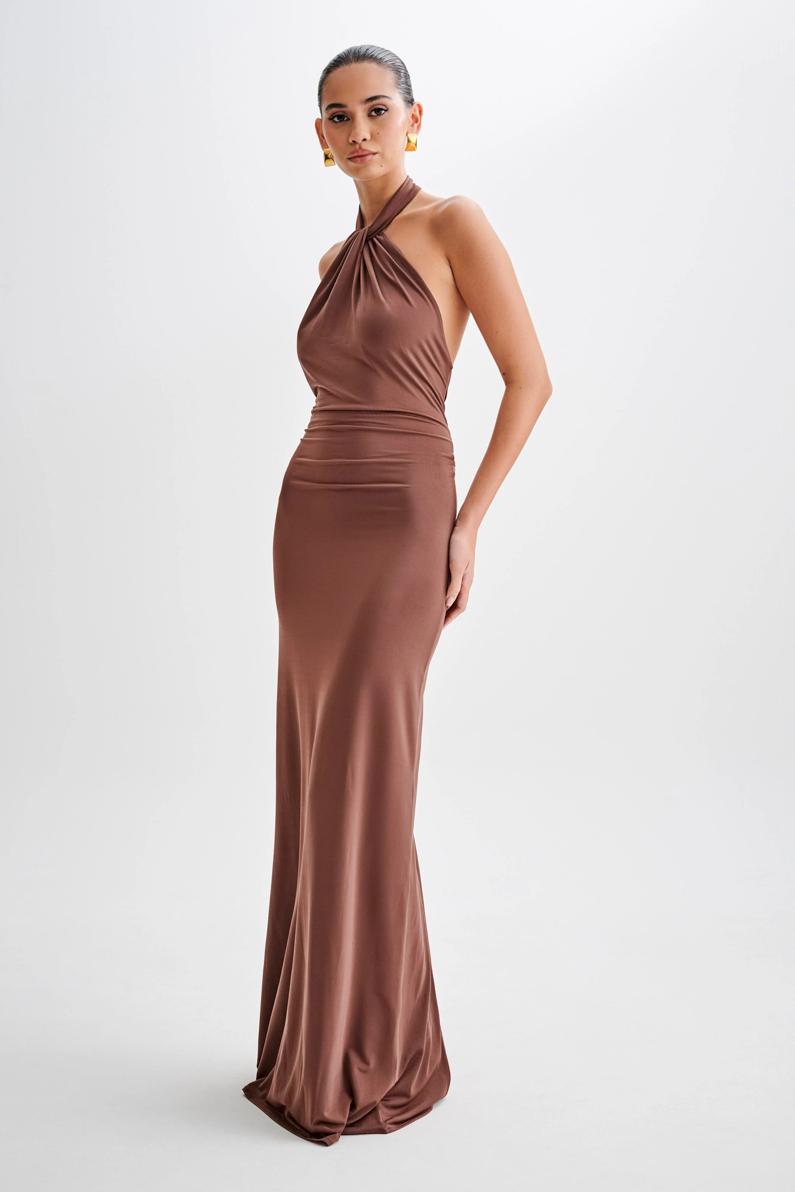 Slinky Halter Maxi Dress
