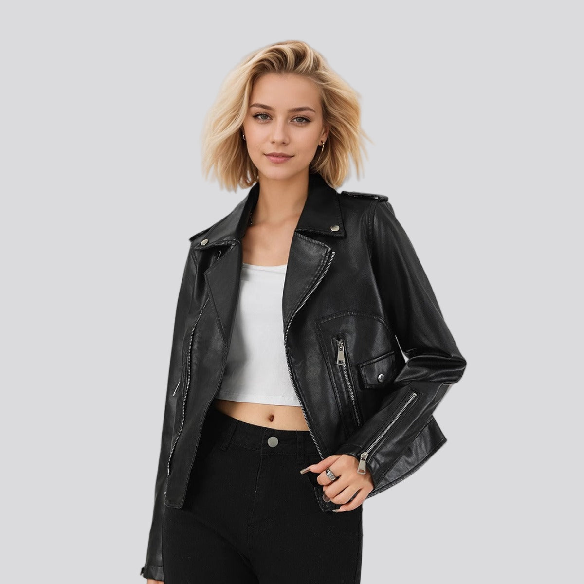 Light Black Leather Jacket