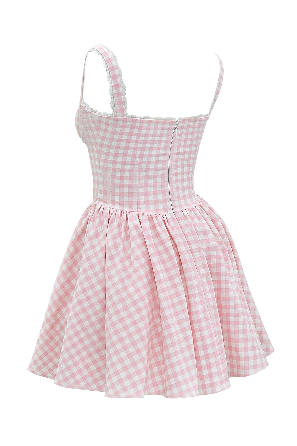 Gingham Corset Pink mini dress