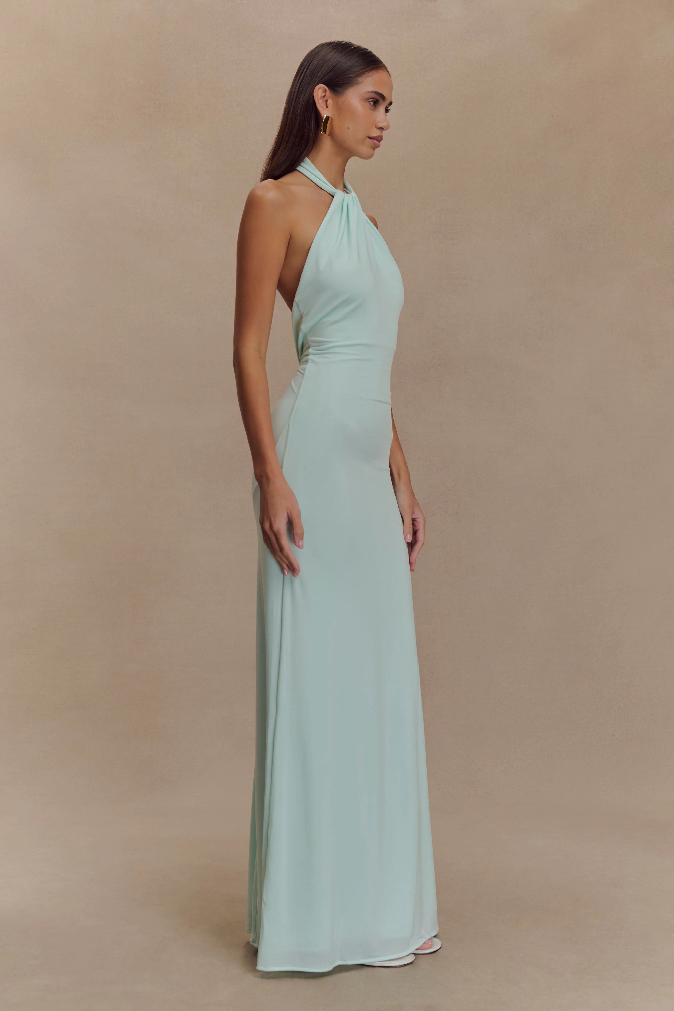 Slinky Halter Maxi Dress