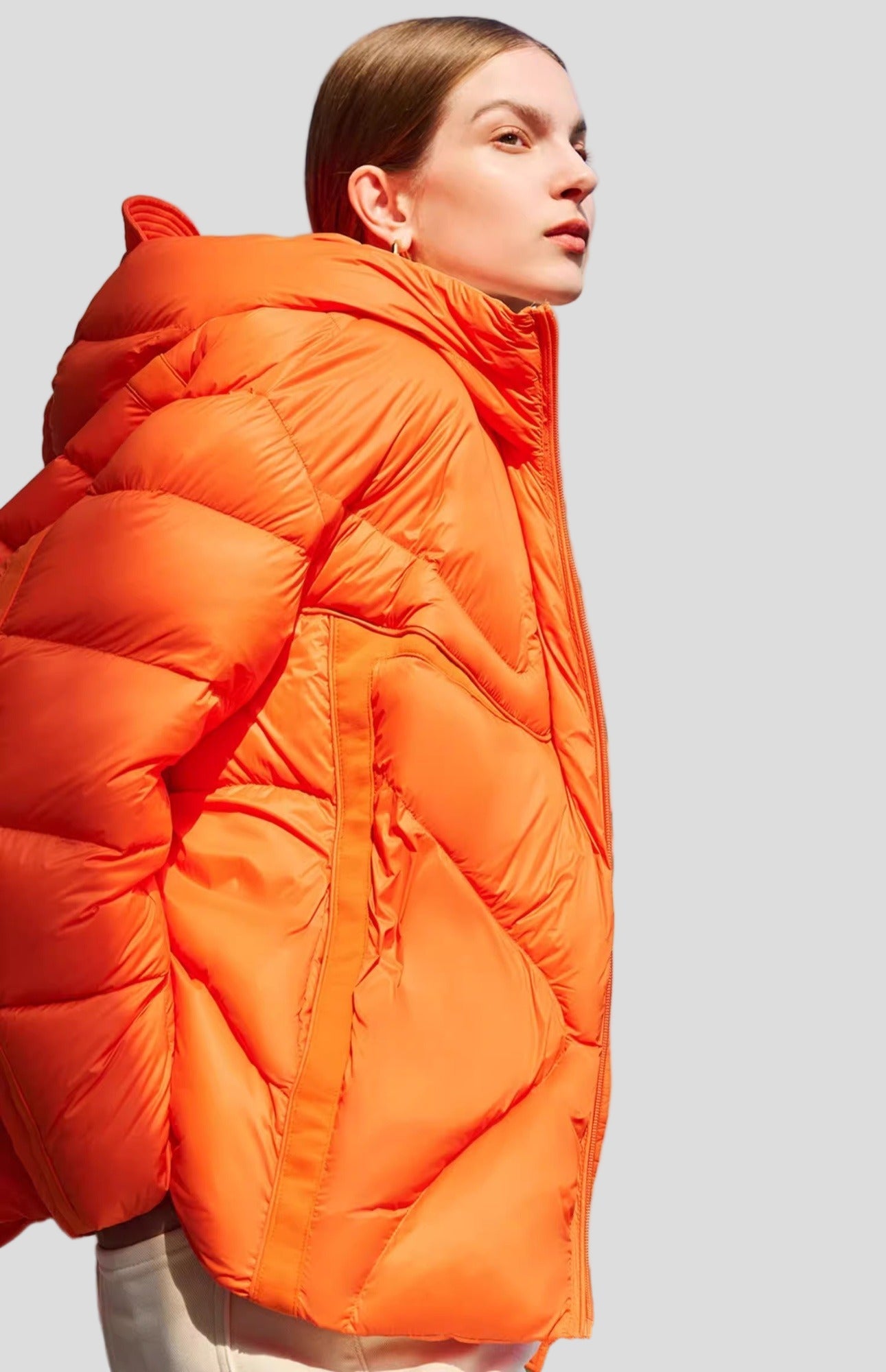 Orange Short Jacket With Texture