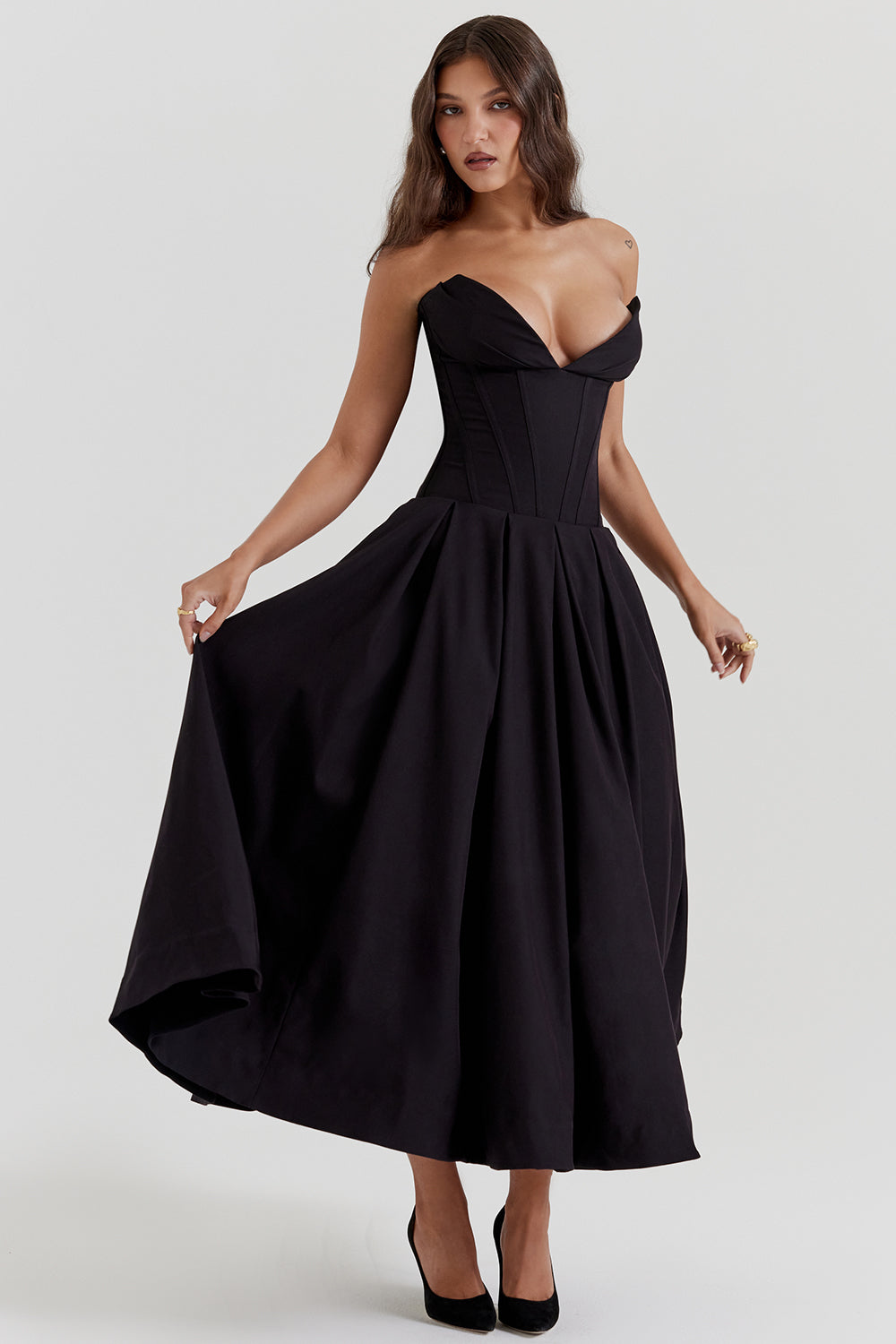 Strapless midi dress