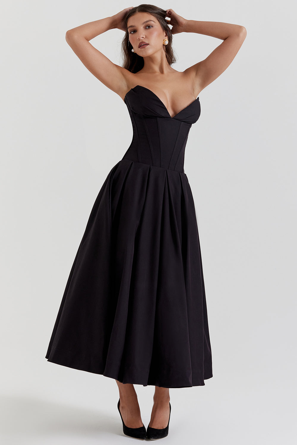Strapless midi dress