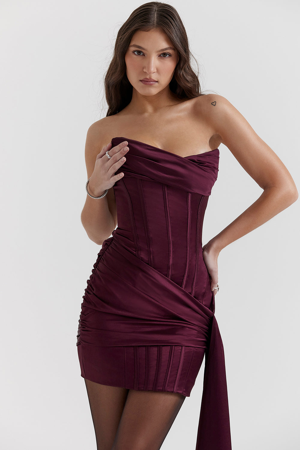 Mulberry strapless corset dress
