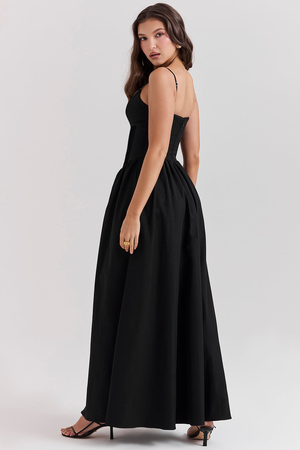 Black corset maxi dress