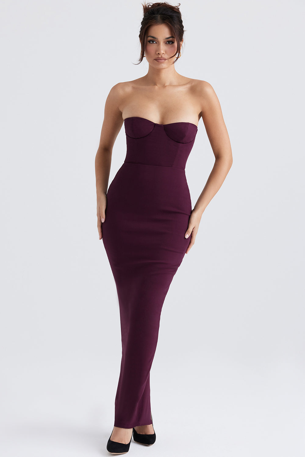 Strapless corset maxi dress