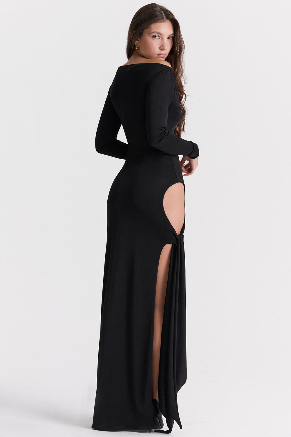 Black cut out maxi dress