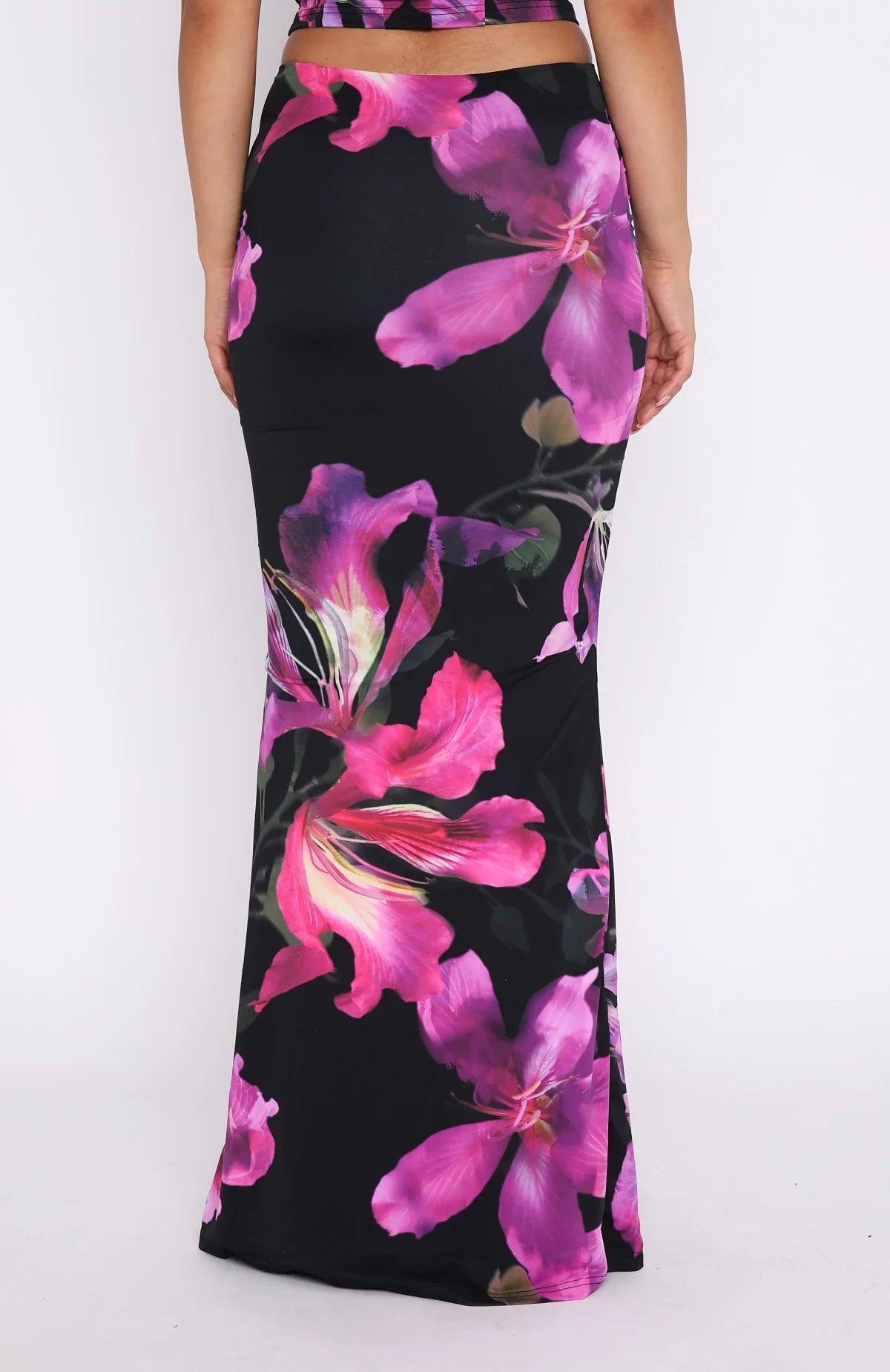 High Waist Maxi Skirt With Print