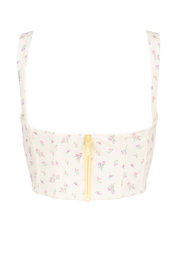 Yellow floral corset