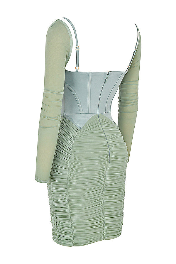 Pleated corset dress