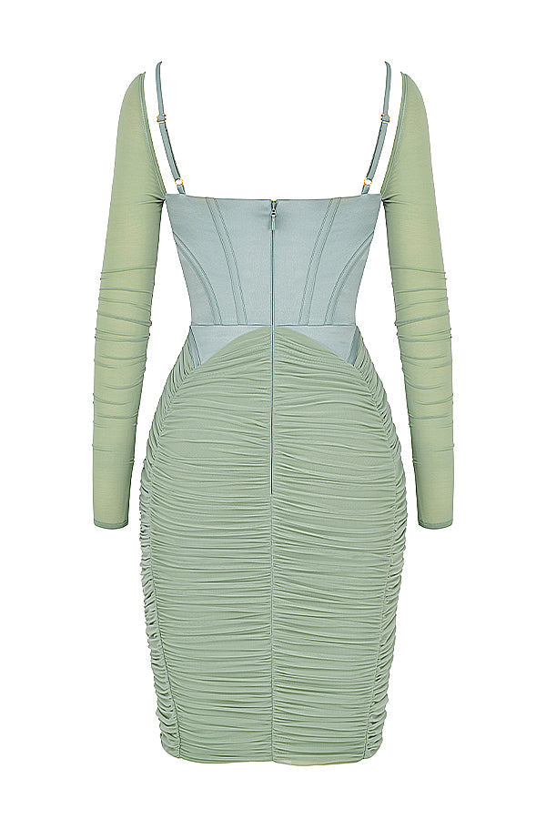 Pleated corset dress