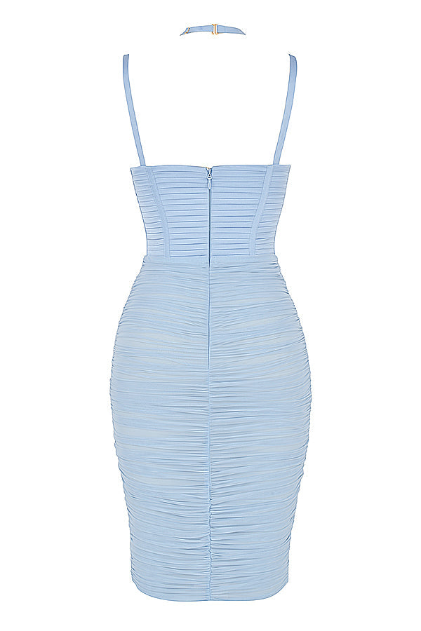 Pleated corset midi dress