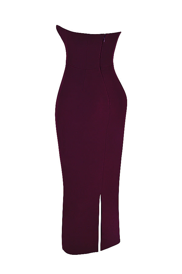 Black strapless maxi dress with corset