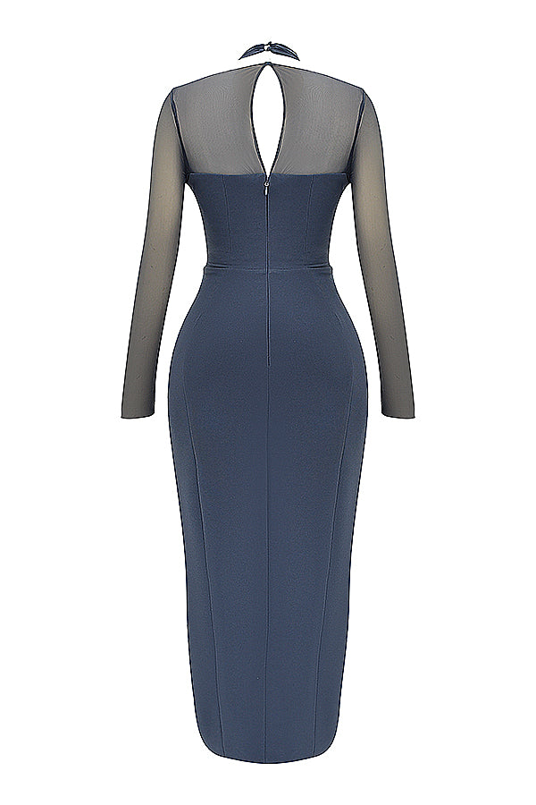 Slate plunge maxi dress