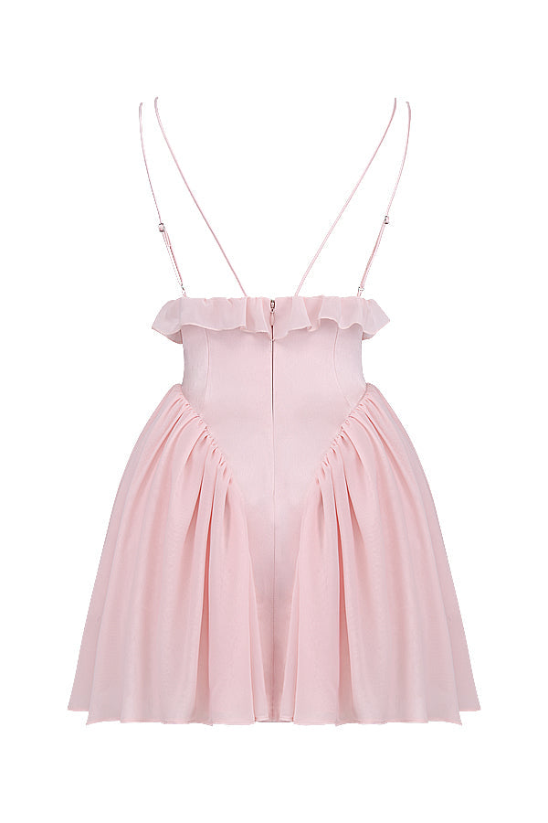 Ballerina pink baby doll mini dress