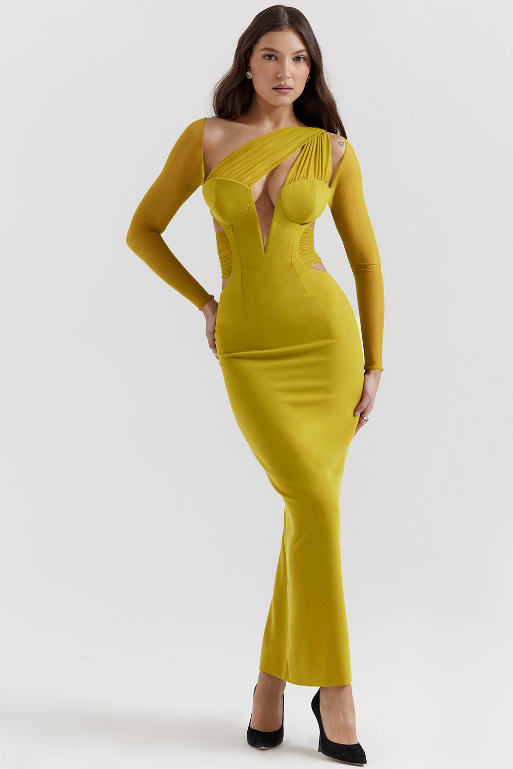 Plunging maxi dress