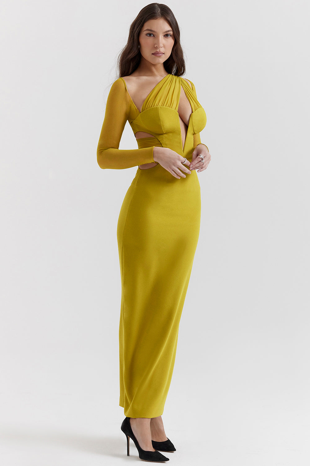 Plunging maxi dress
