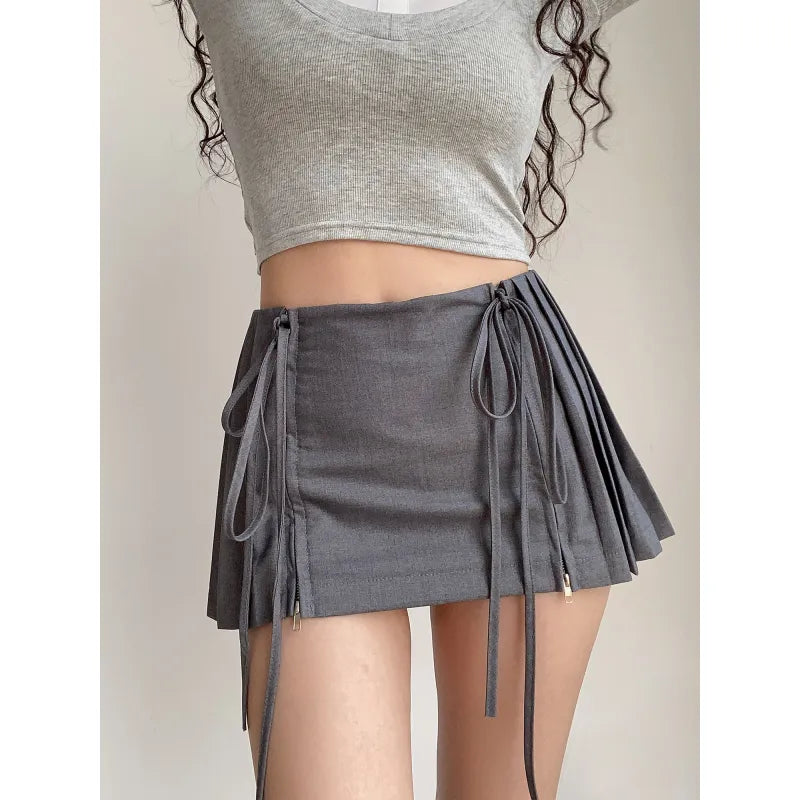 Bow Tied High Waist Mini Skirt