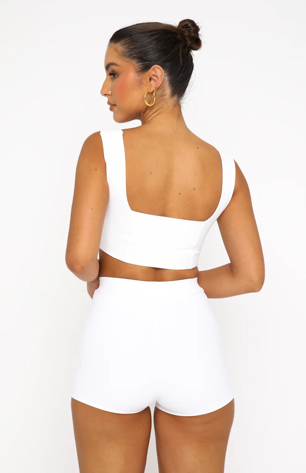 Thick Strap Straight Neckline Crop Top