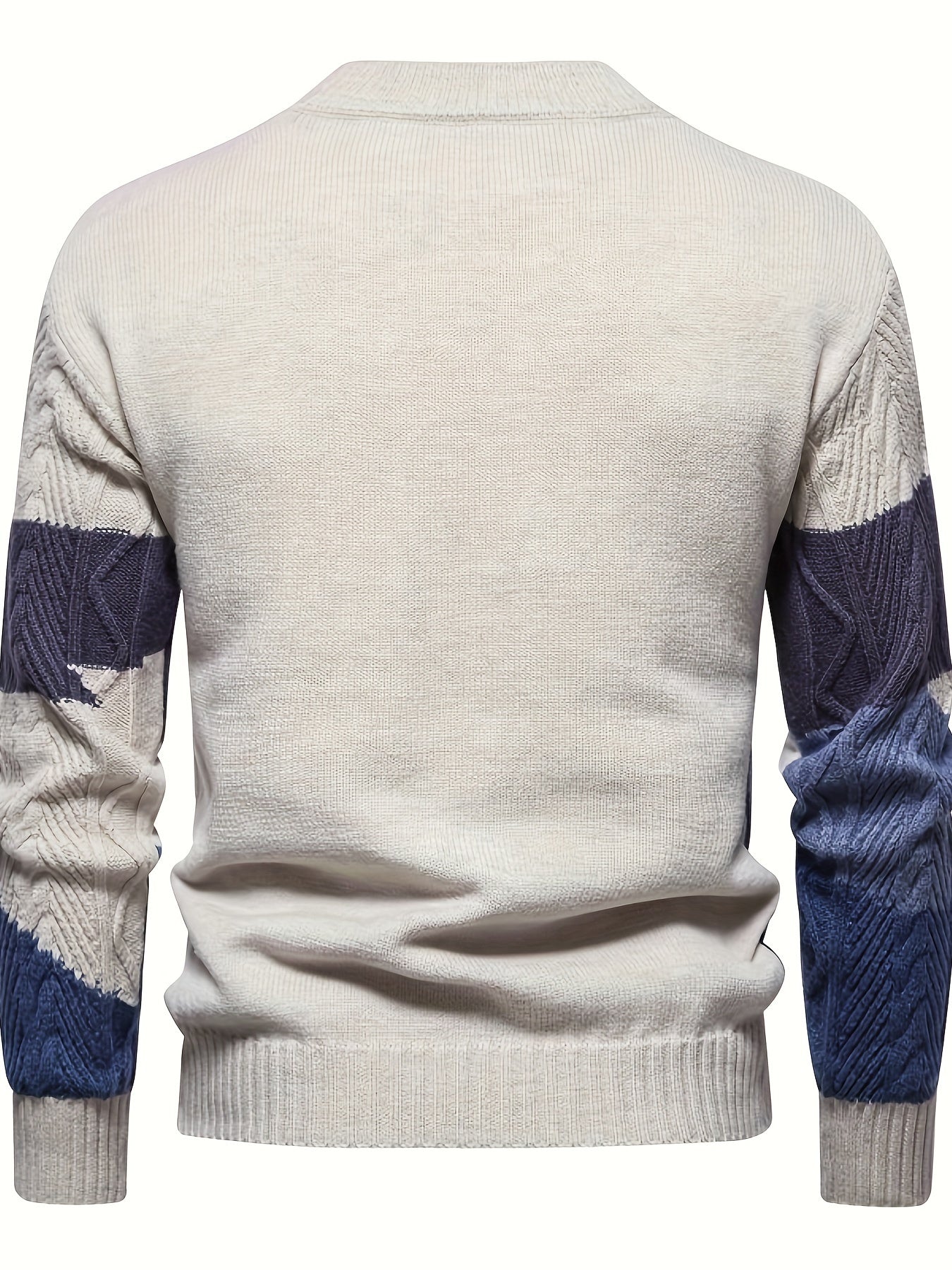 Knitted sweater with stripes for men