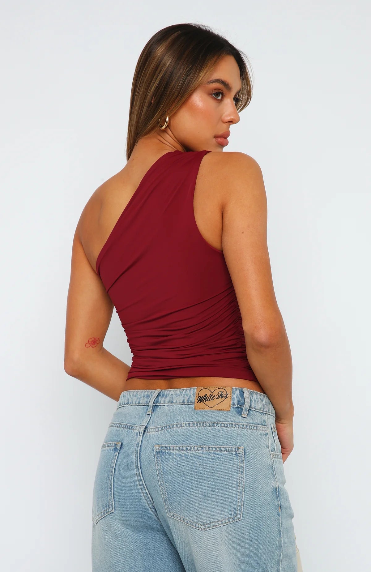 One shoulder twisted top