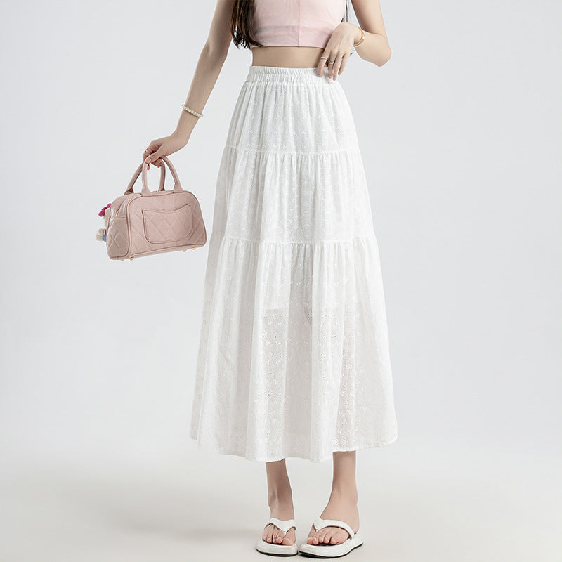 Umbrella Maxi Skirt In White