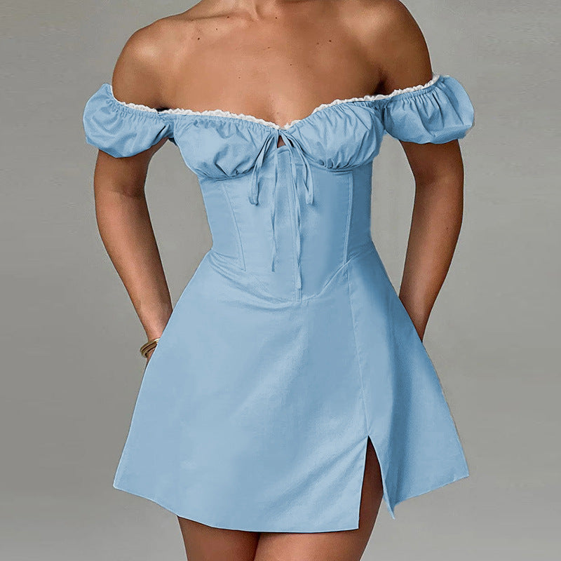 Summer Mini Dress In Light Blue