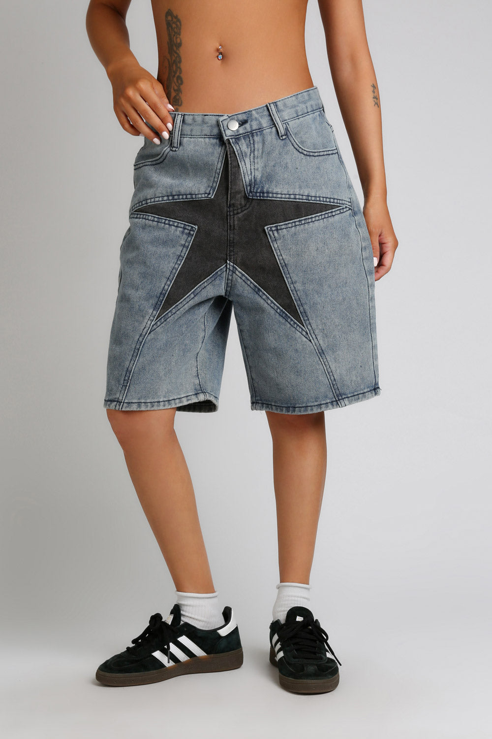 Star Patch Denim Jorts