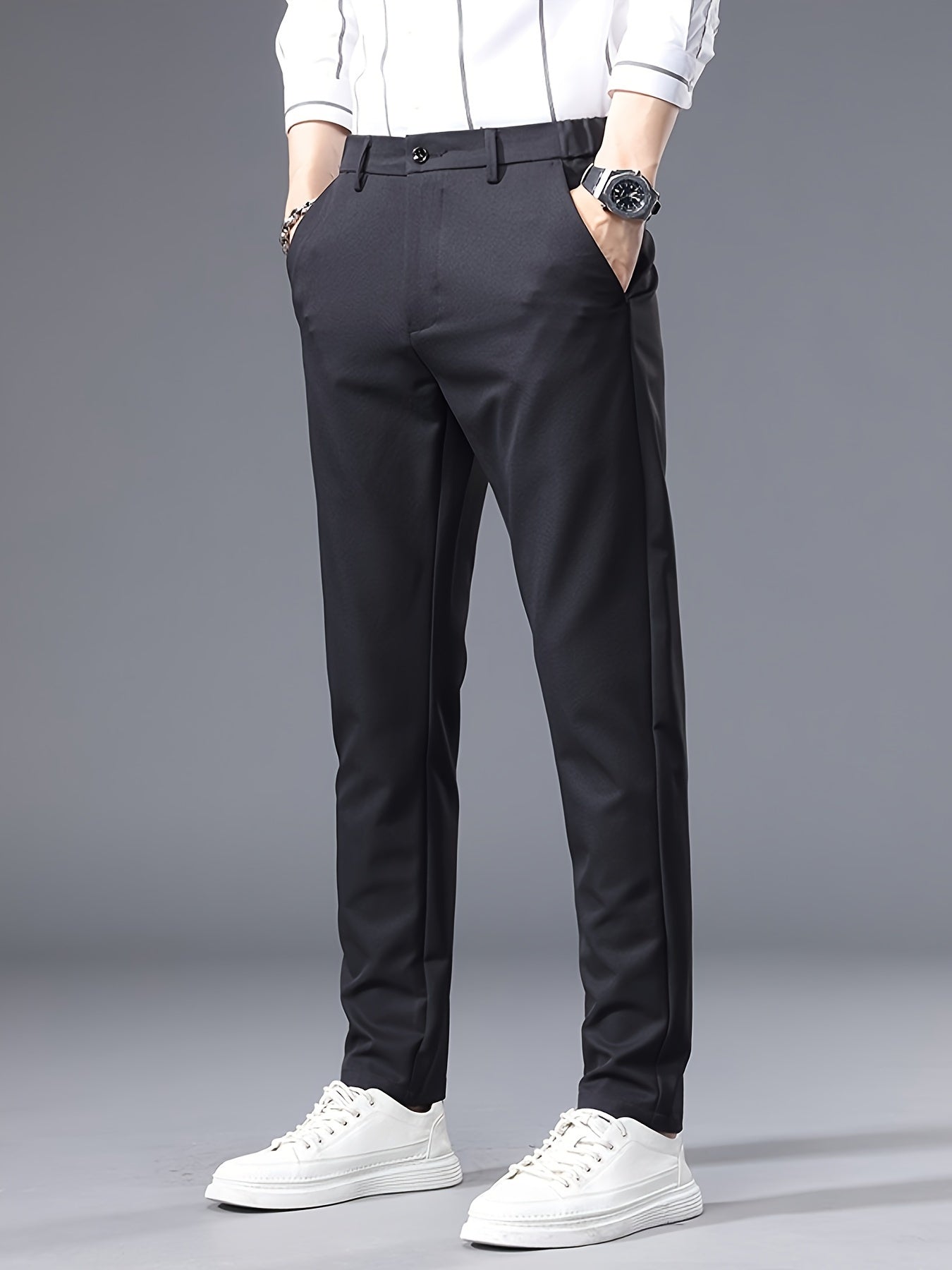 Semi formal stretch trousers for men