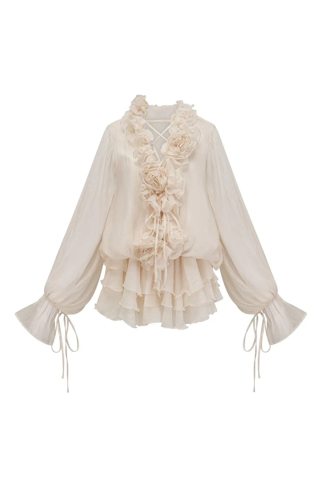 Olive Puff Sleeve Tiered Mini Dress