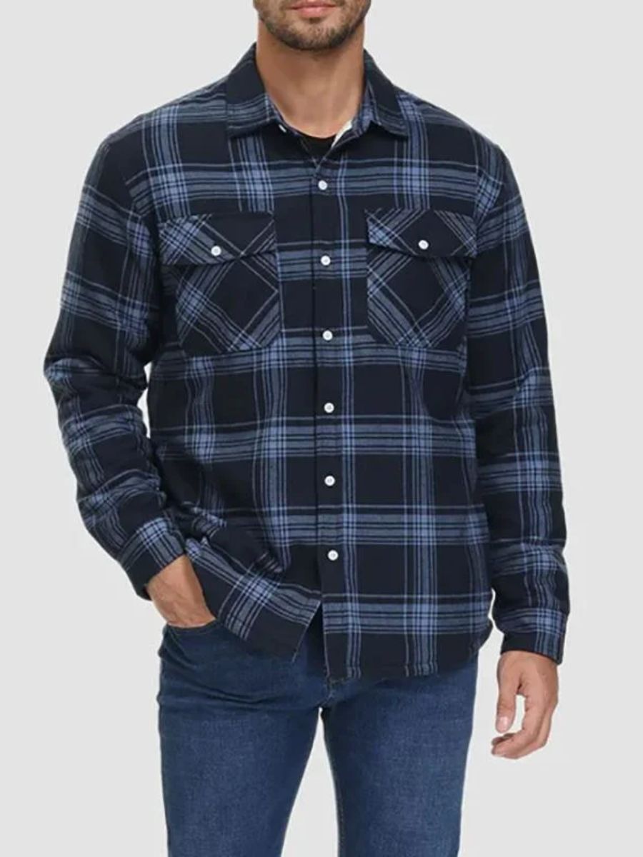 Fleece lined checked shirt