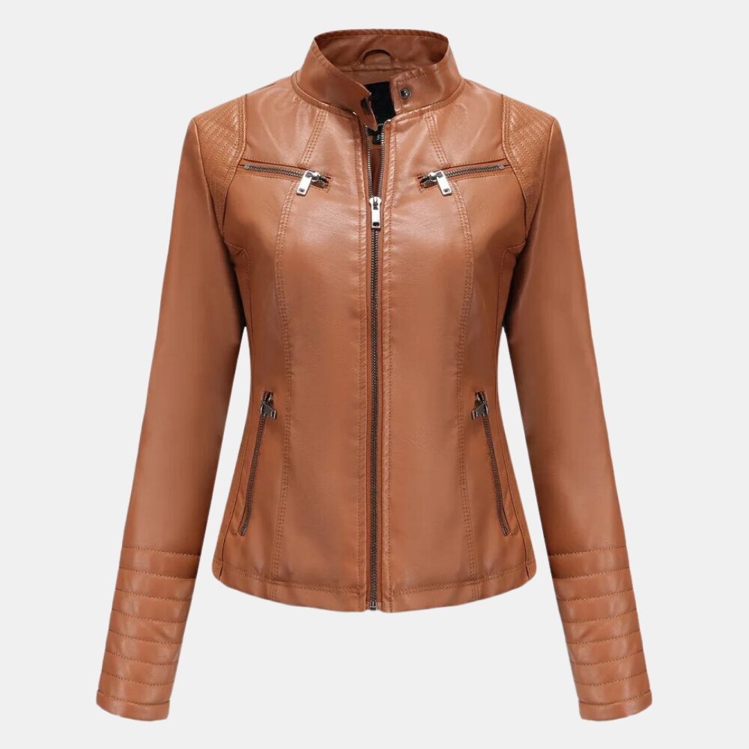 Women's jacket made of imitation leather