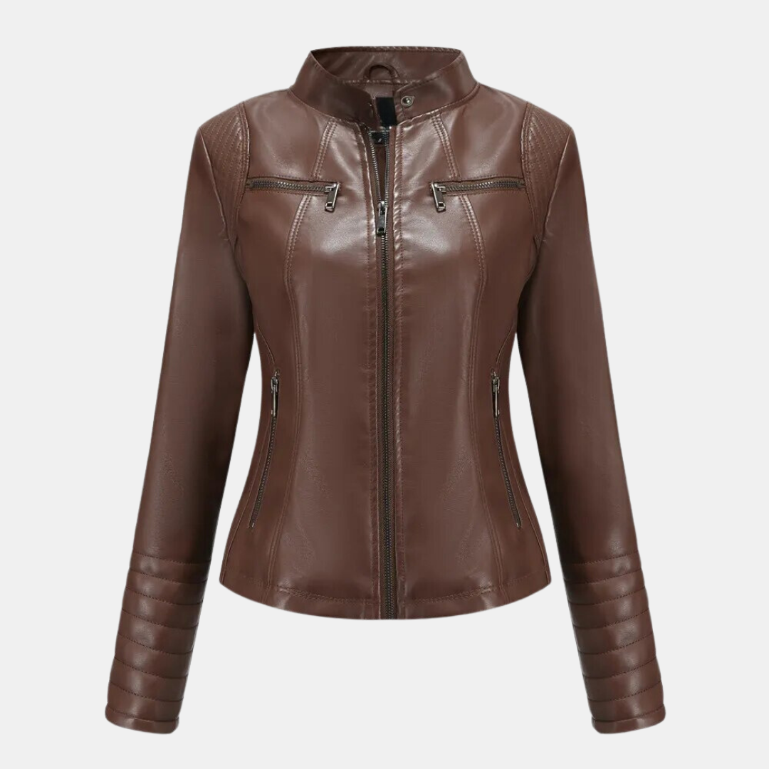 Women's jacket made of imitation leather