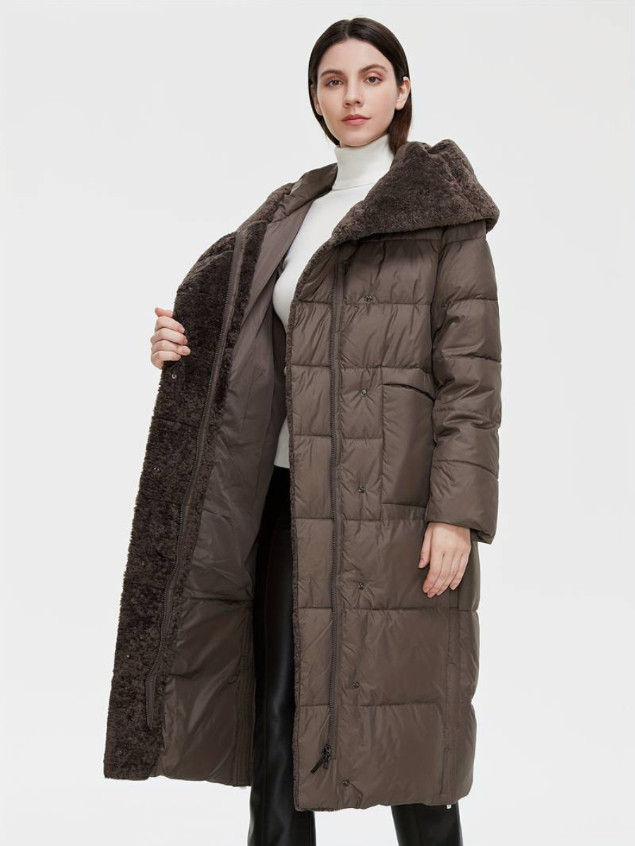 long fluffy jacket with zipper