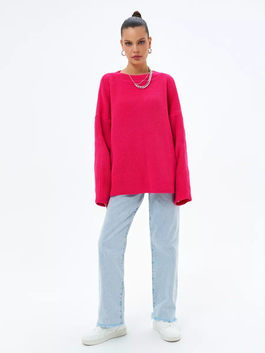 Loose Knitted Striped Sweater