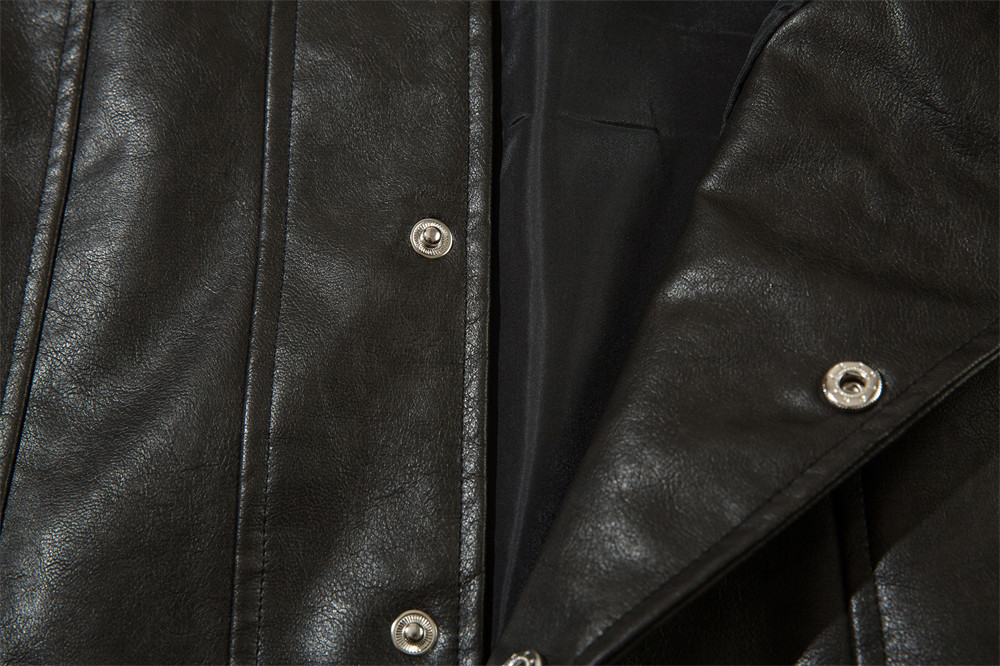 Lapel leather jacket for men