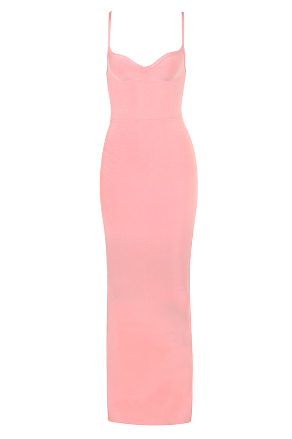 Fairy pink bandage maxi dress